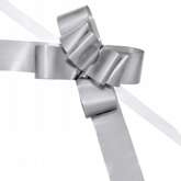 Wstążki ściągane kokardy 5 cm, 10szt.,srebrny