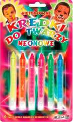 Kredki do Malowania Twarzy Ciała NEONOWE 6 kolorów