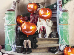 Balon Foliowy Pomarańczowa DYNIA Halloween 40cm