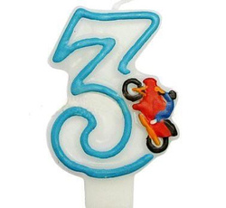 Świeczka cyferka Motor "3", 1 szt