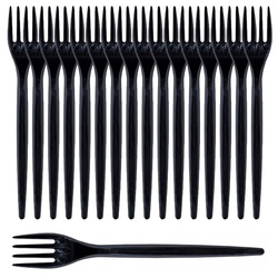 Widelce wielokrotnego użytku ECONOMY czarne 100szt