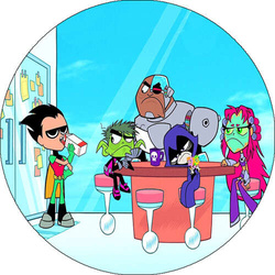 Opłatek tortowy 29 cm, Młodzi Tytani 1 szt.