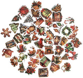 Naklejki Winylowe Świąteczne Vintage 4-6cm, 50 szt