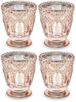 Świecznik, różowe złoto, 8cm, 4szt.