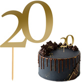 Topper na Tort LICZBA 20 Urodziny Party ZŁOTY