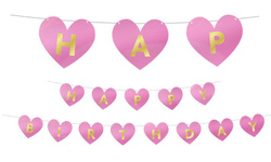 Baner Happy Birthday MAŁA KSIĘŻNICZKA Serca 290cm