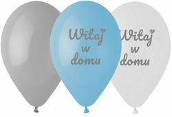 Balony WITAJ W DOMU Chłopiec Niebieskie Mix 6szt.