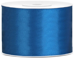 Tasiemka satynowa, niebieska, 50mm/25m