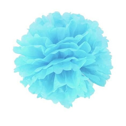 Pompon papierowy kula kwiatowa, błękitny 30cm 1szt