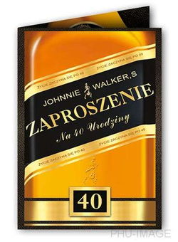 Zaproszenie na 40 urodziny Johnnie, 1 szt.