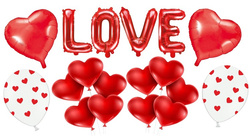 Zestaw na Walenynki Balony Serca, LOVE