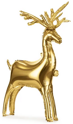 Balon Foliowy Stojący Złoty RENIFER 124x80cm