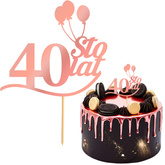 Topper na Tort 40 STO LAT Urodziny RÓŻOWE ZŁOTO