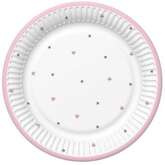 Talerzyki Papierowe Gwiazdki Różowe 23cm 8szt.