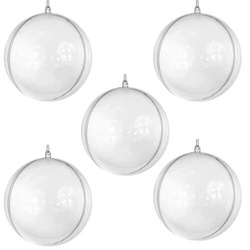 Bombka akrylowa, średnica 6cm, 5szt.