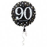 Balon foliowy na 90 urodziny Srebrny 43 cm 1 szt.