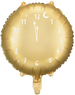 Balon foliowy Zegar, 45 cm, złoty