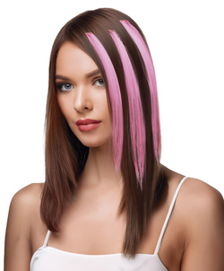 PASEMKA Pasma do Włosów RÓŻOWE 50cm 3szt.