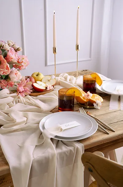 Bieżnik szyfonowy, kremowy, 0,48x5 m