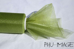 Organza dekoracyjna 16 cm, 1 rolka, oliwka