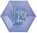 Talerzyki Happy B'day!, granatowy, 20cm 6szt.