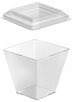 POKRYWKI do Kwadratowego Pojemnika 200ml 50szt.