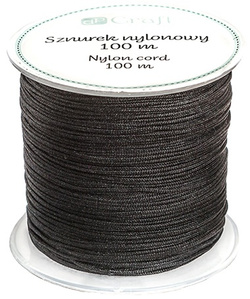 Sznurek Ozdobny Nylonowy Czarny 0,8mm 100m