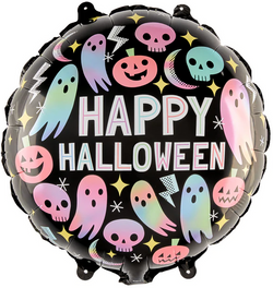 Balon Foliowy HAPPY HALLOWEEN Duszki Czaszki 45cm