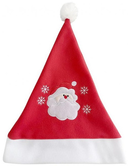 Czapka Świętego MIKOŁAJA z Pomponem 29x43cm