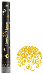 Tuba Konfetti Cyfra 30 Metaliczne Złote, 40cm