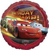 Balon foliowy 18” Cars Birthday Champ, 1 szt.