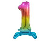 Balon foliowy B&C Cyfra stojąca 1,tęczowa 74cm