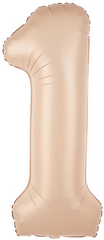 Balon foliowy cyfra 1 karmelowy 100cm