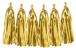 Girlanda Frędzle ZŁOTE Lustrzane 12szt.