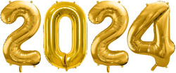Zestaw Balonów 2024, złoty, 86cm