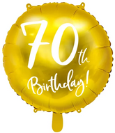 Balon foliowy 70th Birthday, złoty, 45cm