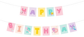Baner Happy Birthday Koci Domek Gabi, 180 x 15 cm