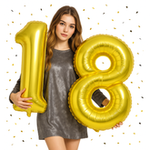 Zestaw Balonów Foliowych Liczba 18, złote, 100cm