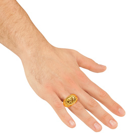 Złoty SYGNET Pierścień Gangster Raper Szejk Bogacz