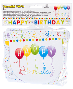 Baner - napis urodzinowy Happy Birthday 200cm 1szt
