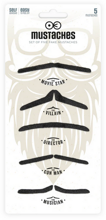 Sztuczne WĄSY Samoprzylepne Czarne 5 szt.