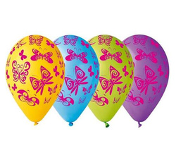 Balony 12" Premium "Motyle", 5 szt.