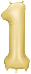 Balon foliowy Cyfra "1" Satyna ZŁOTY, 86cm, 1szt