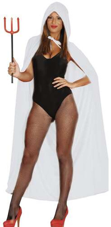 Biała PELERYNA z Kaputrem Duch Halloween 130cm