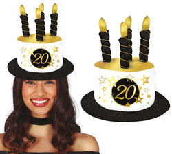CZAPKA Urodzinowa Tort ze Świeczkami 20 URODZINY