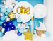 Balon foliowy Cyfra "1", 30x90cm, błękit, 1szt.
