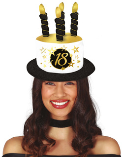 CZAPKA Urodzinowa Tort ze Świeczkami 18 URODZINY