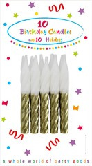 Świeczki na Tort ZŁOTE SPIRALE Urodziny 10szt.