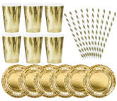 Zestaw: Kubeczki Talerzyki Słomki Złoty