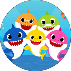 Opłatek tortowy 20 cm, Baby Shark 1 szt.